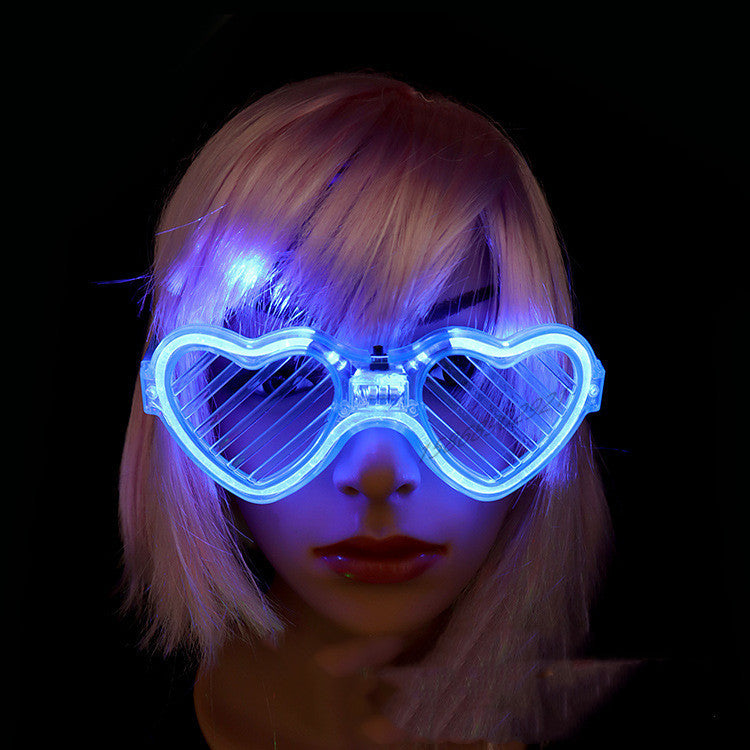 Luminous Glasses LED Light Up Glasses Party Decoration Purple Color Luminous Shutter Shades Glow Glasses Children Adults Holiday Accessories Gift - Genyornis Store