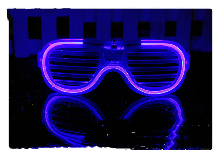 Luminous Glasses LED Light Up Glasses Party Decoration Purple Color Luminous Shutter Shades Glow Glasses Children Adults Holiday Accessories Gift - Genyornis Store