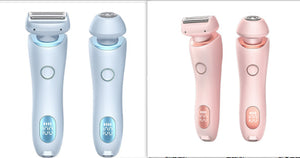 2 In 1 Hair Removal Epilator USB Rechargeable Trimmer Women Body Razor