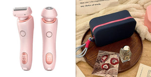 2 In 1 Hair Removal Epilator USB Rechargeable Trimmer Women Body Razor