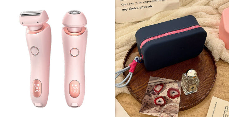 2 In 1 Hair Removal Epilator USB Rechargeable Trimmer Women Body Razor