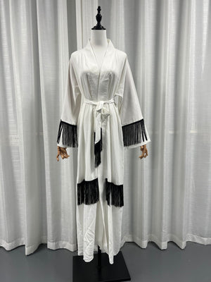 Arab Dubai Ethnic Clothes Middle East Abaya Coat Tassle Fashion Dress