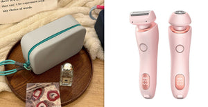 2 In 1 Hair Removal Epilator USB Rechargeable Trimmer Women Body Razor