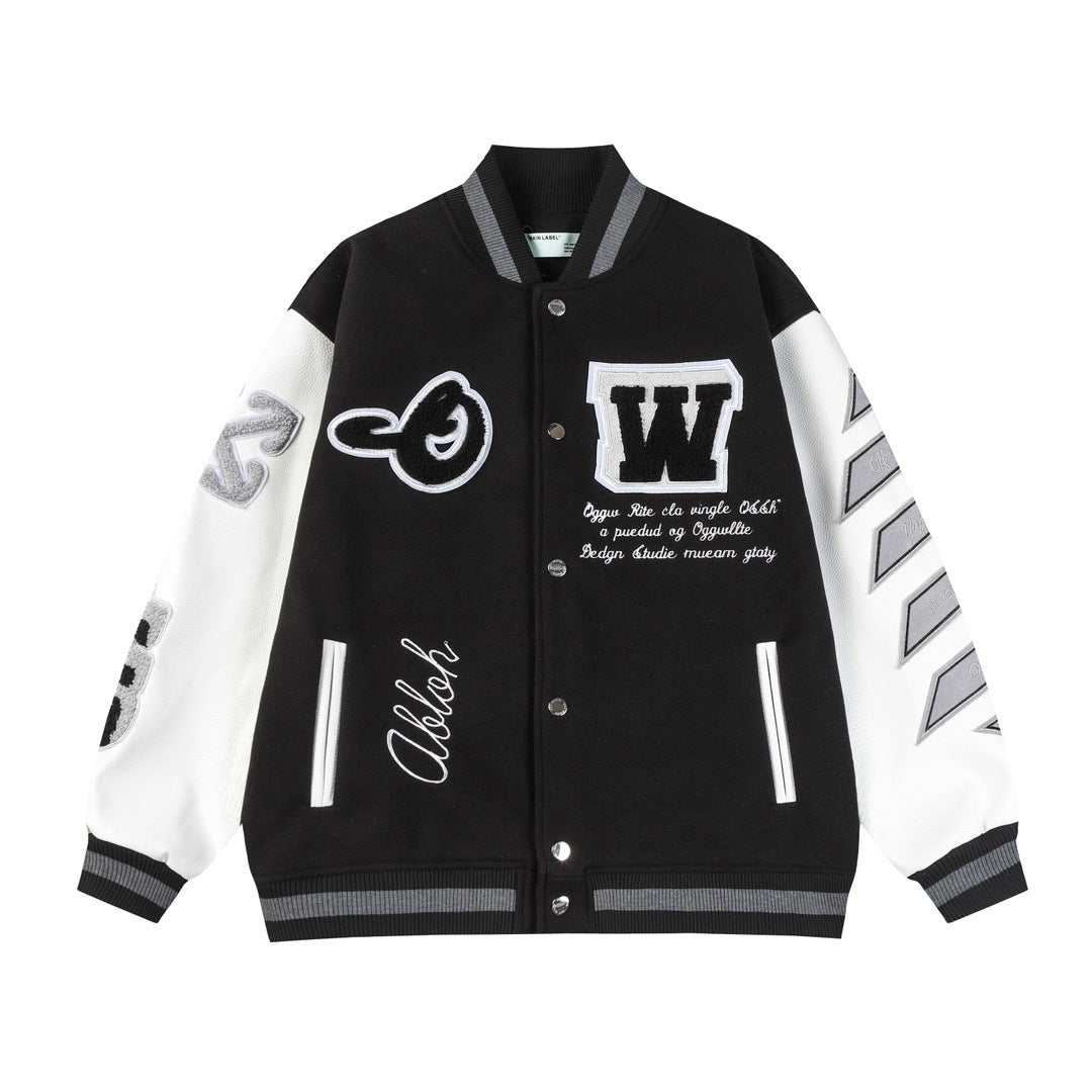 Moon Letter Pattern Baseball Uniform Jacket - Genyornis Store