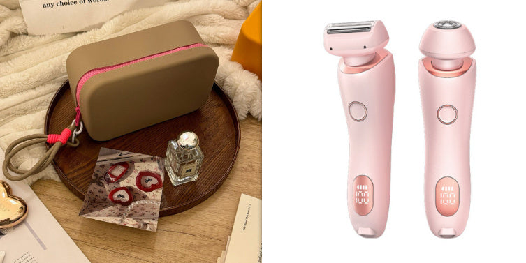 2 In 1 Hair Removal Epilator USB Rechargeable Trimmer Women Body Razor