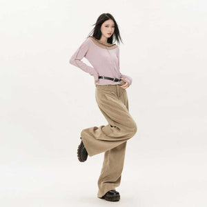 Autumn And Winter College Style Straight-leg Pants Corduroy Wide-leg Pants - Genyornis Store