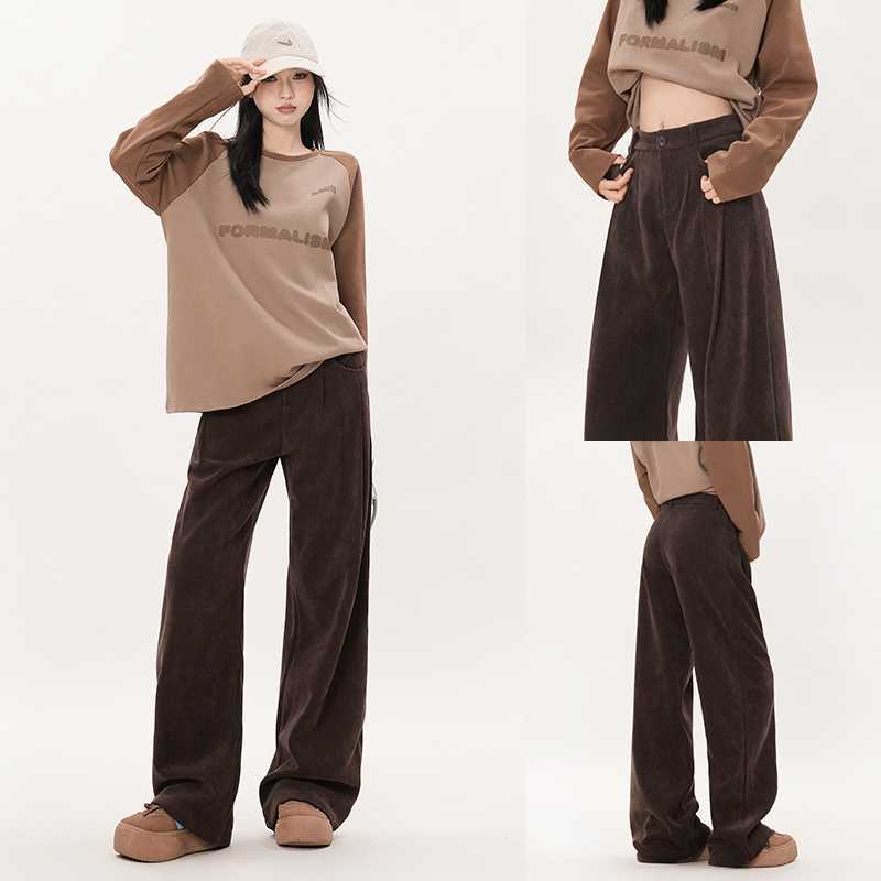 Autumn And Winter College Style Straight-leg Pants Corduroy Wide-leg Pants - Genyornis Store