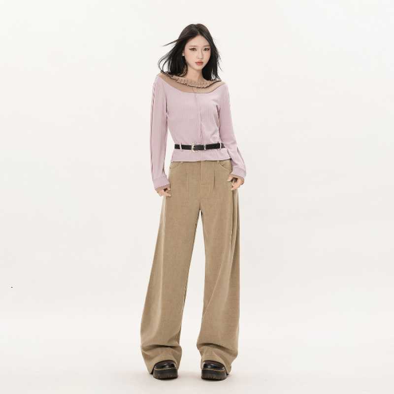 Autumn And Winter College Style Straight-leg Pants Corduroy Wide-leg Pants - Genyornis Store