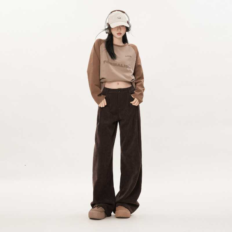 Autumn And Winter College Style Straight-leg Pants Corduroy Wide-leg Pants - Genyornis Store