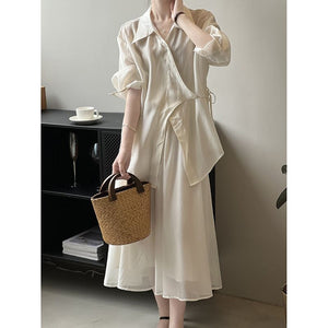 Guofeng Long Sleeve Thin Shirt Skirt Suit