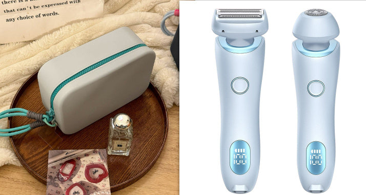 2 In 1 Hair Removal Epilator USB Rechargeable Trimmer Women Body Razor